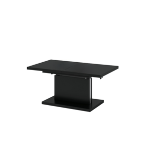 Kihúzható étkező/dohányzóasztal, fekete matt, 120-200x70 cm, ARTON
