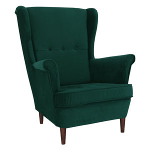 Füles fotel, zöld/dió, RUFINO 3 NEW