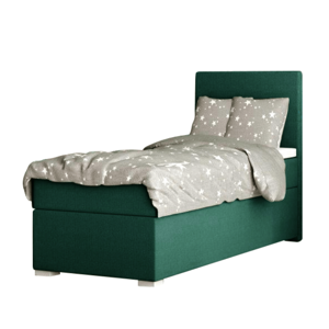 Boxspring ágy, egyszemélyes, zöld, 90x200, jobbos, SAFRA