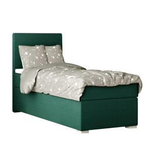 Boxspring ágy, egyszemélyes, zöld, 90x200, balos, SAFRA