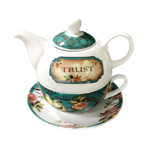 TEMPO-KONDELA SUNDAY AFTERNOON TEA, teáskanna csészével, porcelán