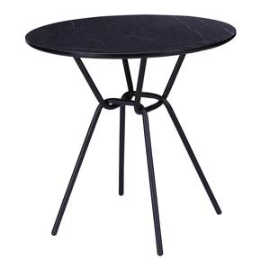 Étkezőasztal, fekete/fekete, átmérő 80 cm, TEON